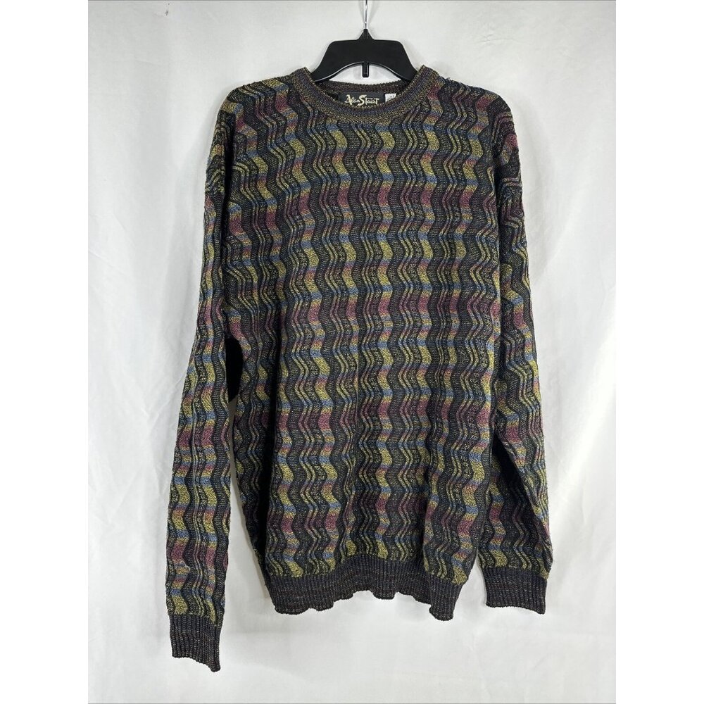 Vintage Alan Stuart Grandfather Coogi Style Sweater Mens Size XL Pullover USA